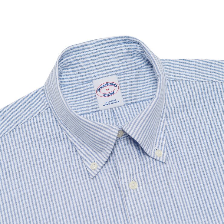 Brooks Brothers 男長袖襯衫 藍色條紋 L