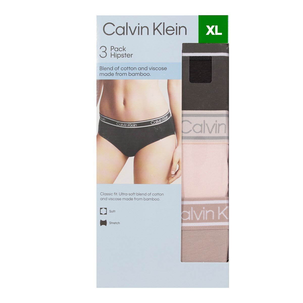 Calvin Klein 女內褲三入組 XL 黑/粉/咖啡
