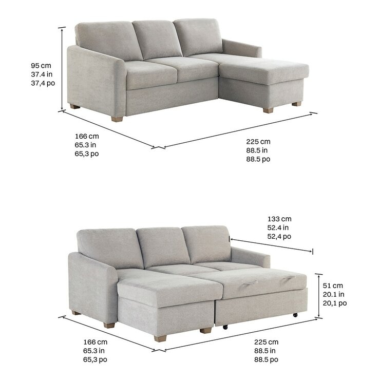 Coddle 布面多功能L型沙發床