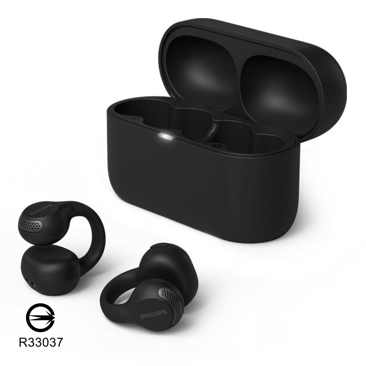 Philips หูฟังบลูทูธไร้สาย AI Microphone แบตเตอรี่ทนทาน คลิปหนีบหู TAQ2000BK สีดำ