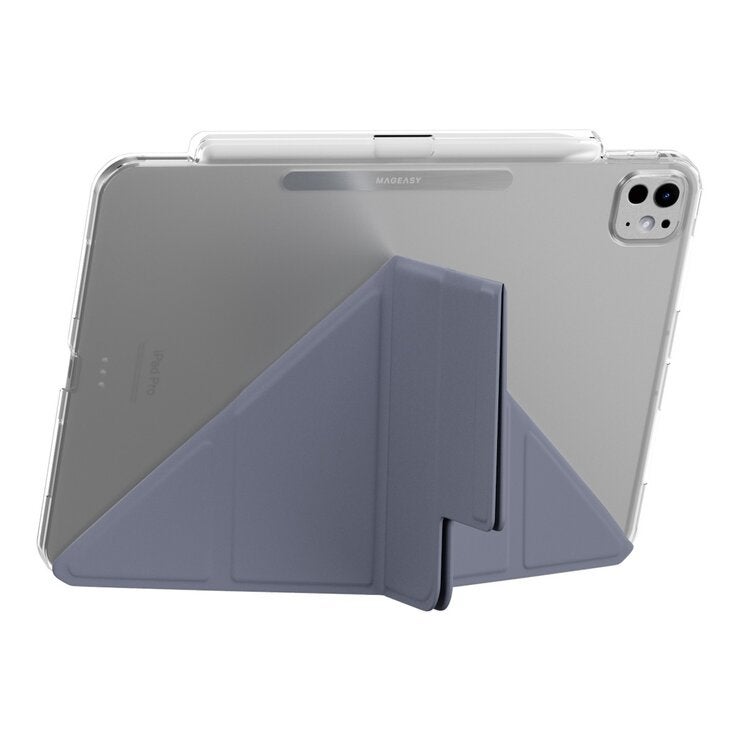 MAGEASY Facet 全方位支架透明背蓋保護套 (筆槽款) 適用於 2024 iPad Pro 11吋 阿拉斯加藍 MAGEASY Facet 全方位支架透明背蓋保護套 (筆槽款) 適用於 2024 iPad Pro 11吋 阿拉斯加藍
