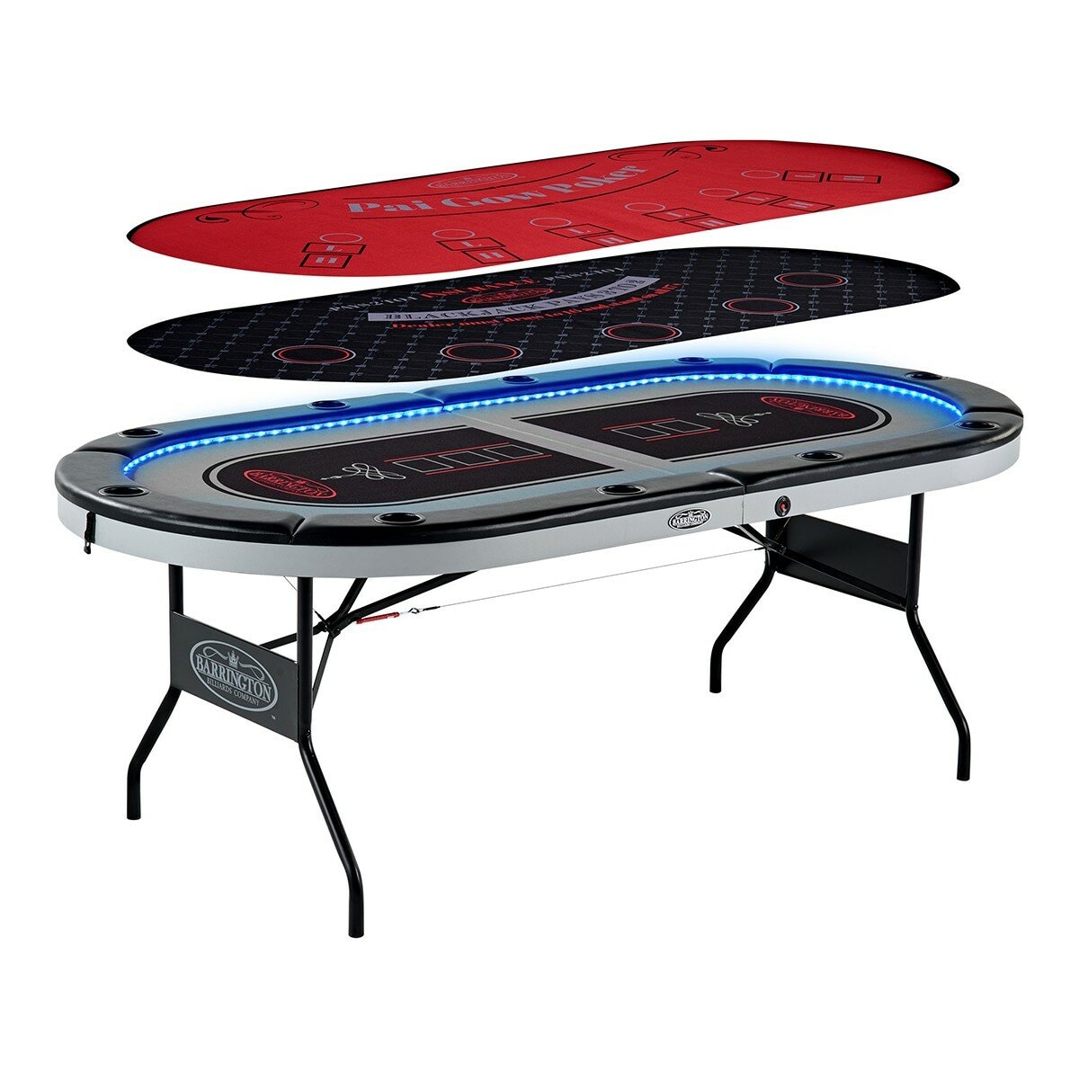 Barrington 10人撲克桌 含LED燈 Barrington 10人撲克桌 含LED燈