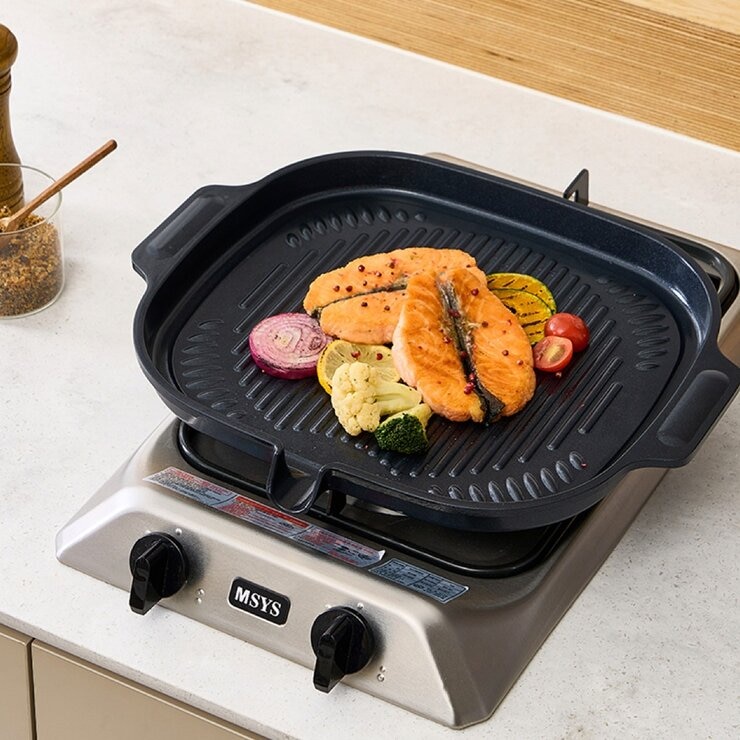 CHEFWAY 陶瓷不沾塗層萬用IH雙耳烤盤 32公分 黑