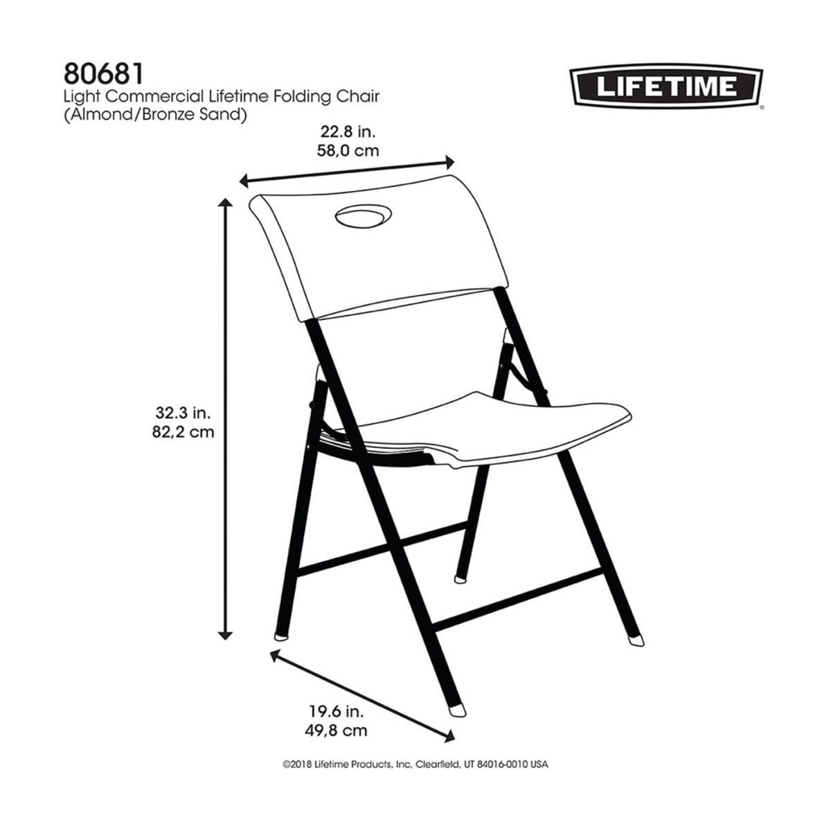 Lifetime 塑膠折疊椅 80681