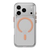 MAGEASY Bright M 不發黃軍規磁吸透明殼 iPhone 17 Pro(珊瑚磁圈) + 鏡頭保護貼Lenz(白色) + Vetro 9H 鋼化玻璃保護膜