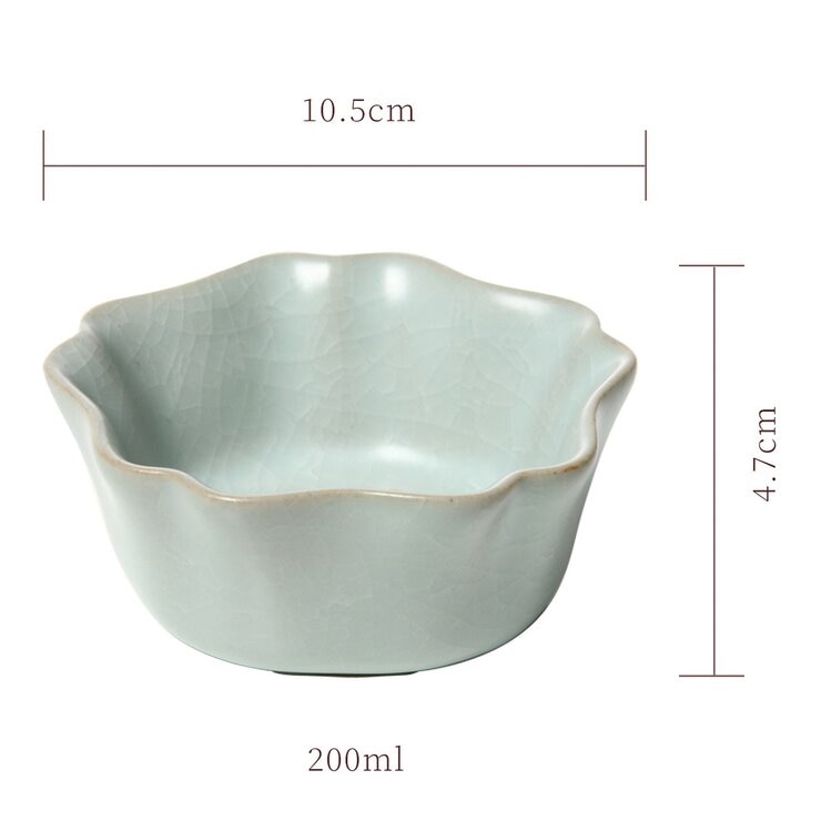 陸寶 汝窯五瓣皿 2件組