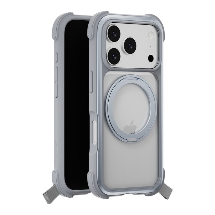 MAGEASY Odyssey Stand M 超軍規防摔磁吸支架手機殼 iPhone 17 Pro(迷霧) + 鏡頭保護貼Lenz 鈦合金(午夜鈦) + Vetro 9H 鋼化玻璃保護膜
