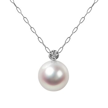Tokyo Pearl 鉑金 8.0公釐 - 8.5公釐 Akoya 珍珠Akoya珍珠鑽石項鍊