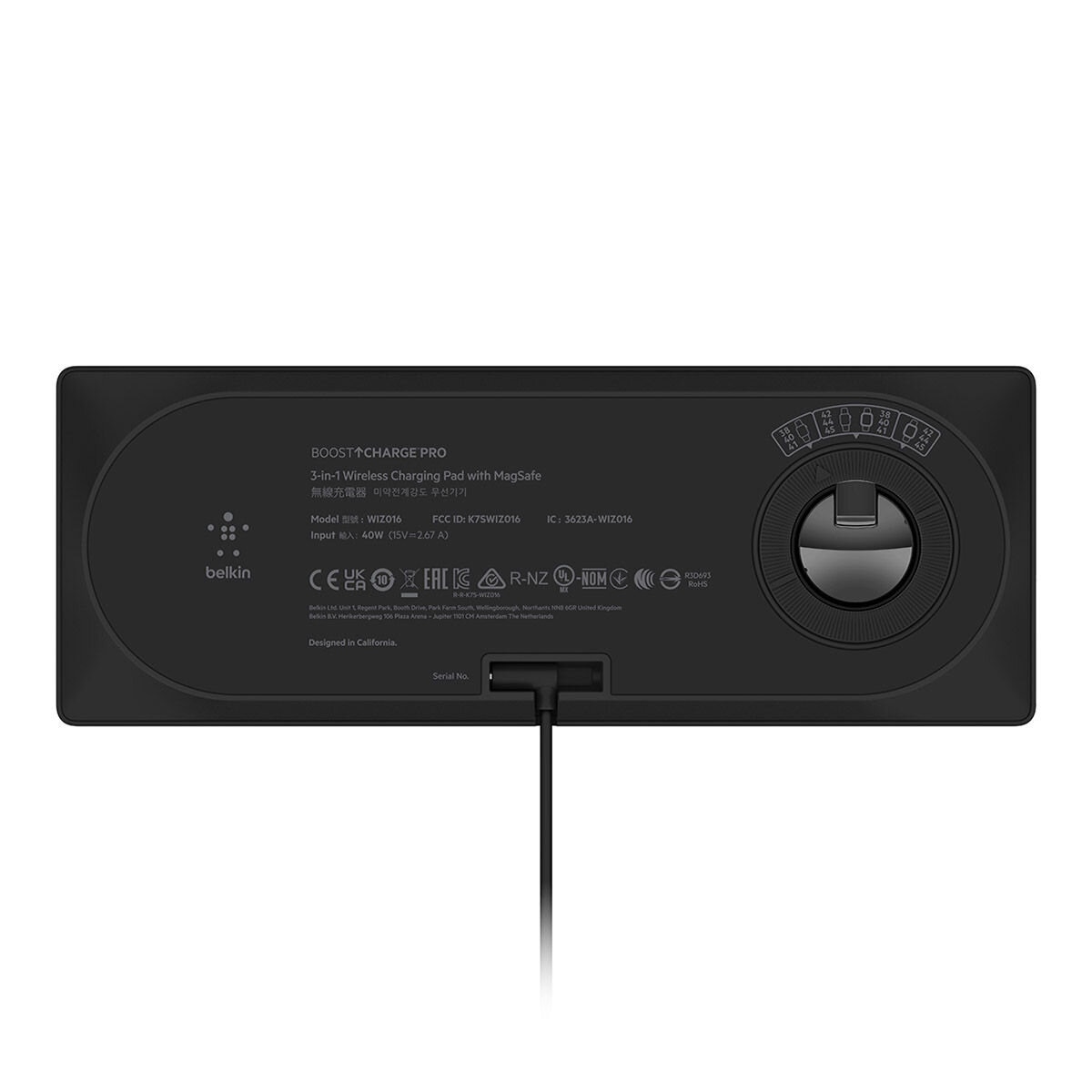 Belkin BOOST CHARGE PRO 三合一無線充電板支援MagSafe 黑| Costco 好市多
