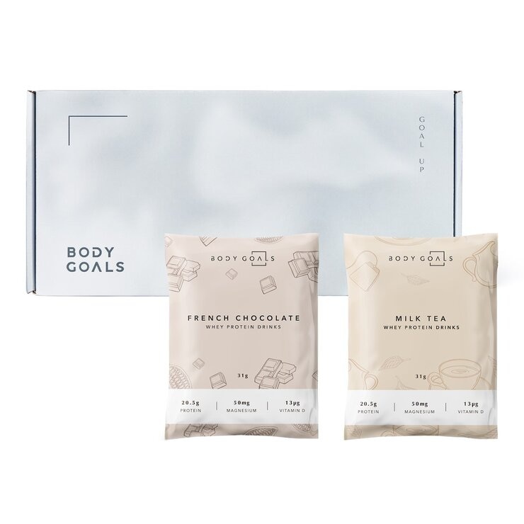 Body Goals Multi-effect Whey Protein Drinks 31 g X 60-Pack [French Chocolate / Milk Tea]
