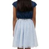 Zunie 女童牛仔拼接洋裝 藍 12T