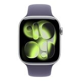 Apple Watch Series 11 GPS 46公釐 銀色鋁金屬錶殼 附霧紫色運動型錶帶 M/L