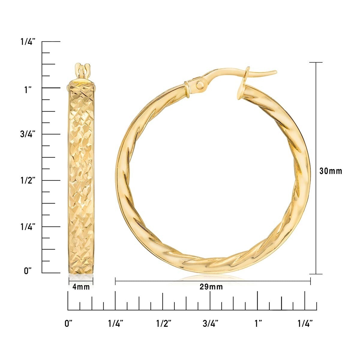 14K黃K金圈型耳環