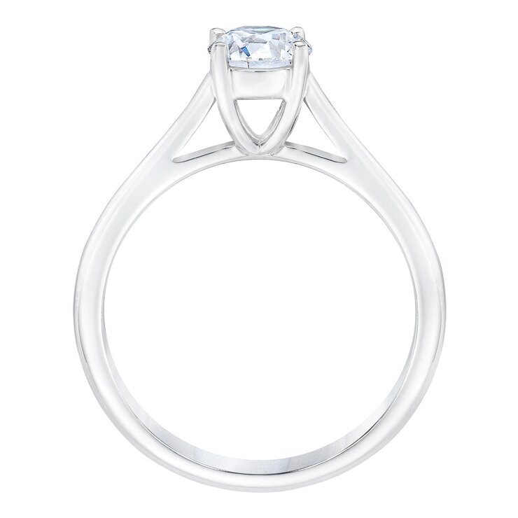 0.5克拉 18kt白K金 圓形鑽石戒指 VS2/I