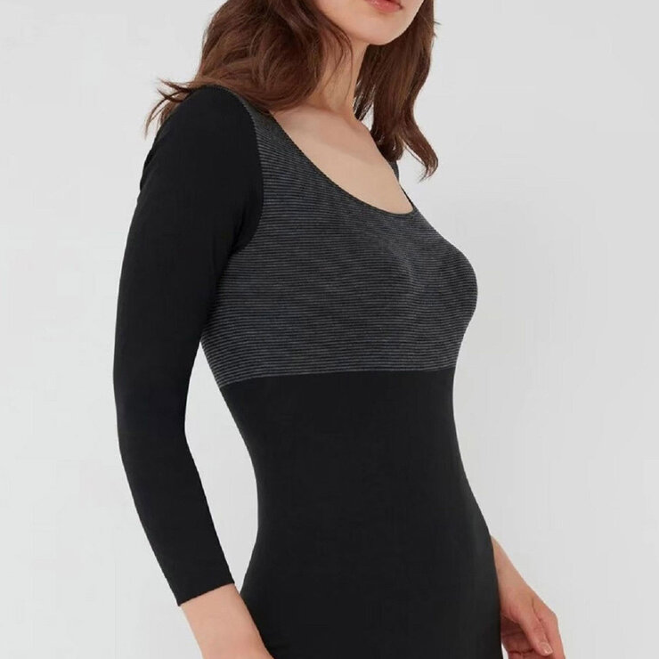 郡是 女發熱長袖衛生衣