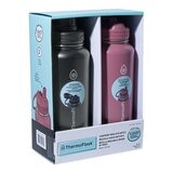 Thermoflask 不鏽鋼保冷保溫瓶 946毫升 X 2件組 深邃黑+霧玫瑰粉