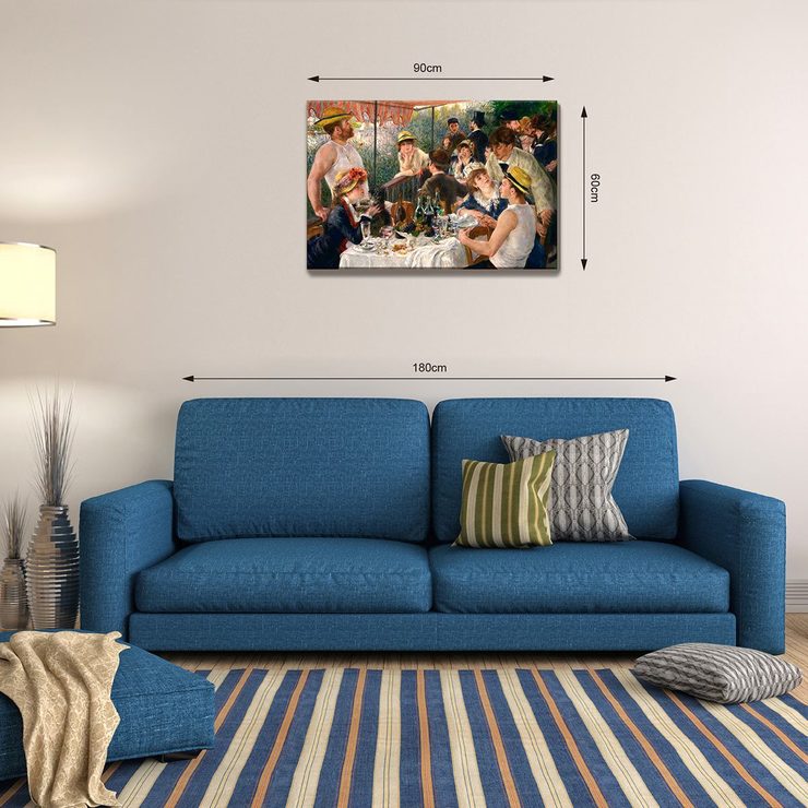 雷诺瓦-船上的午宴松木框油画