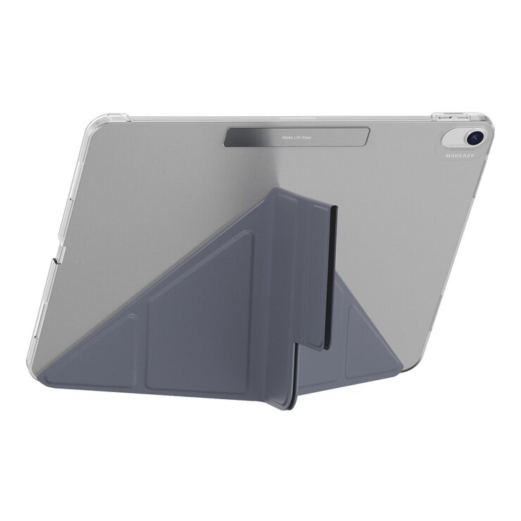 MAGEASY Facet 全方位支架透明背蓋保護套 適用於 2024 iPad Air 13吋 2025 M3 / 2024 M2 阿拉斯加藍