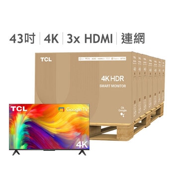 TCL 43吋 4K UHD Google TV 智能連網液晶顯示器 43P735 7入組