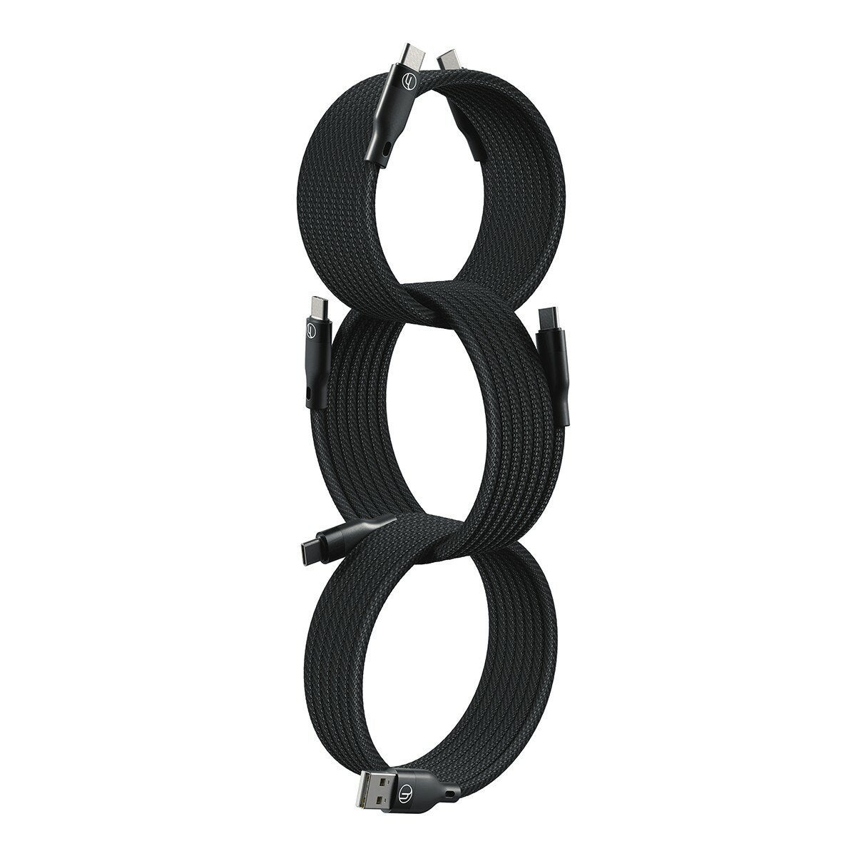 Looploop 第五代磁吸式 USB 充電傳輸線 3入組 星曜黑