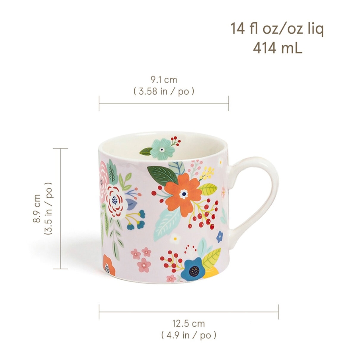 Over & Back 彩繪花紋馬克杯 414毫升 X 6件組 Over & Back 彩繪花紋馬克杯 414毫升 X 6件組