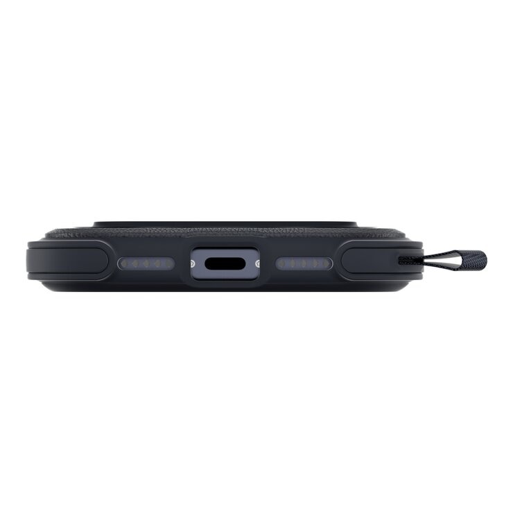 MAGEASY Odyssey Stand M 超軍規防摔磁吸支架手機殼 iPhone 17 Pro(皮革午夜) + 鏡頭保護貼Lenz 鈦合金(鈦白) + Vetro 9H 鋼化玻璃保護膜