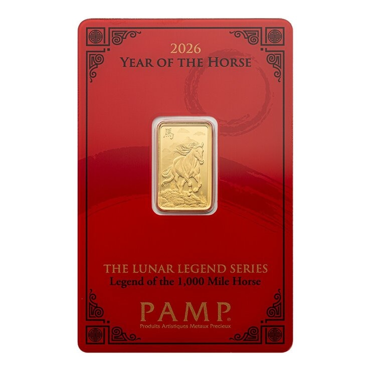 PAMP 馬年彌月 黃金條塊 999.9純金 5公克