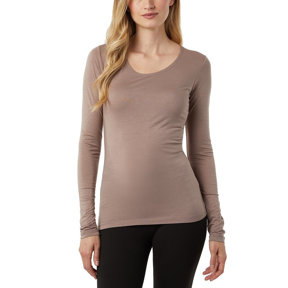 32 Degrees 女長袖發熱衣兩件組 黑/淺棕