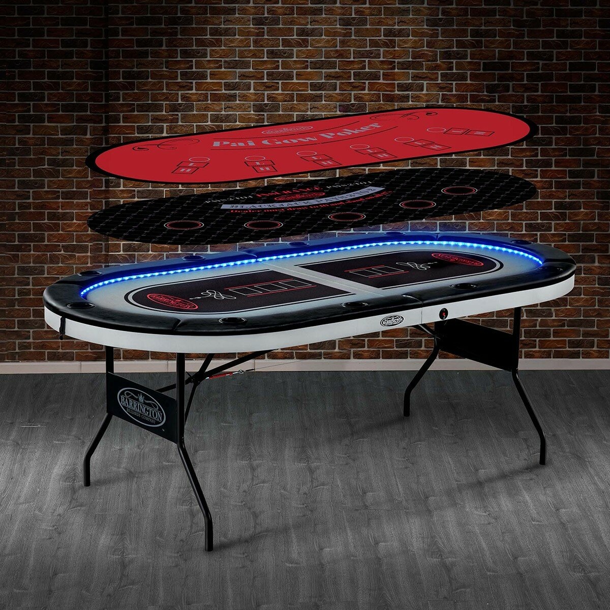 Barrington 10人撲克桌 含LED燈 Barrington 10人撲克桌 含LED燈