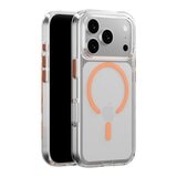 MAGEASY Bright M 不發黃軍規磁吸透明殼 iPhone 17 Pro(珊瑚磁圈) + 鏡頭保護貼Lenz(迷霧) + Vetro 9H 鋼化玻璃保護膜