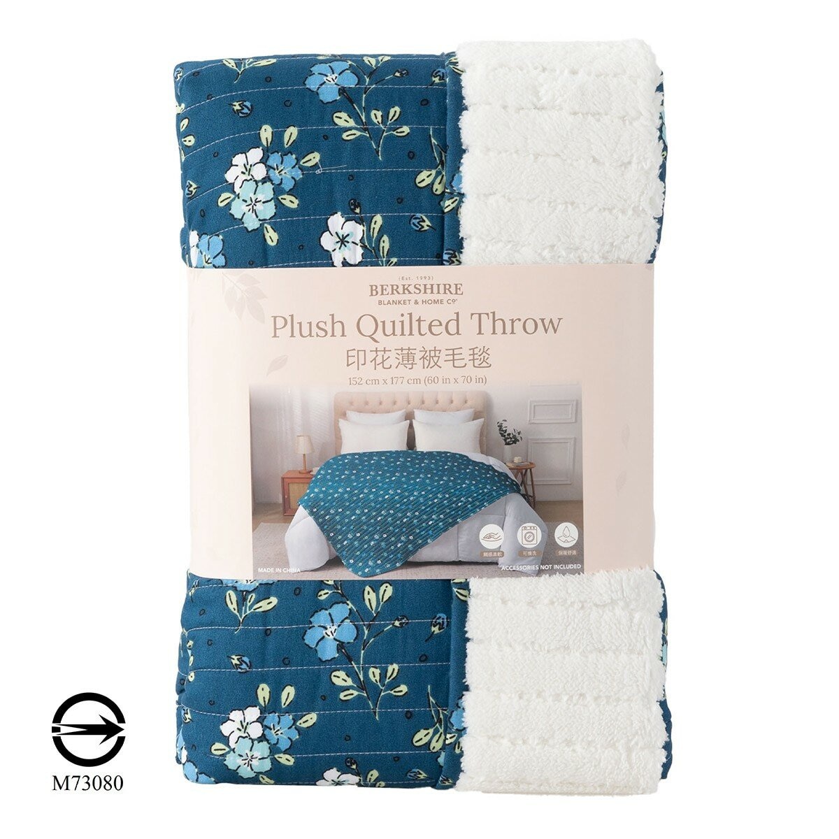 Berkshire 印花薄被毛毯 152公分 X 177公分 花卉 Berkshire 印花薄被毛毯 152公分 X 177公分 花卉