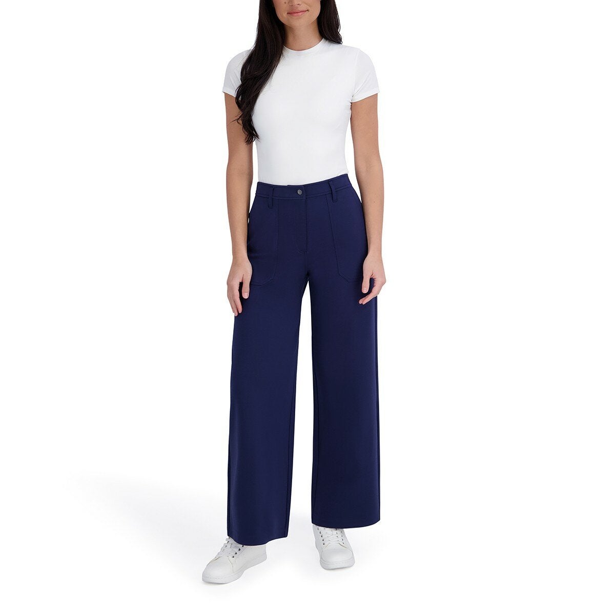 DKNY 女休閒寬褲 深藍