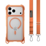 MAGEASY Odyssey Strap M 超軍規防摔掛繩手機殼 iPhone 17 Pro Max(珊瑚/魅力橘) + 鏡頭保護貼Lenz 鈦合金(鈦白) + Vetro 9H 鋼化玻璃保護膜