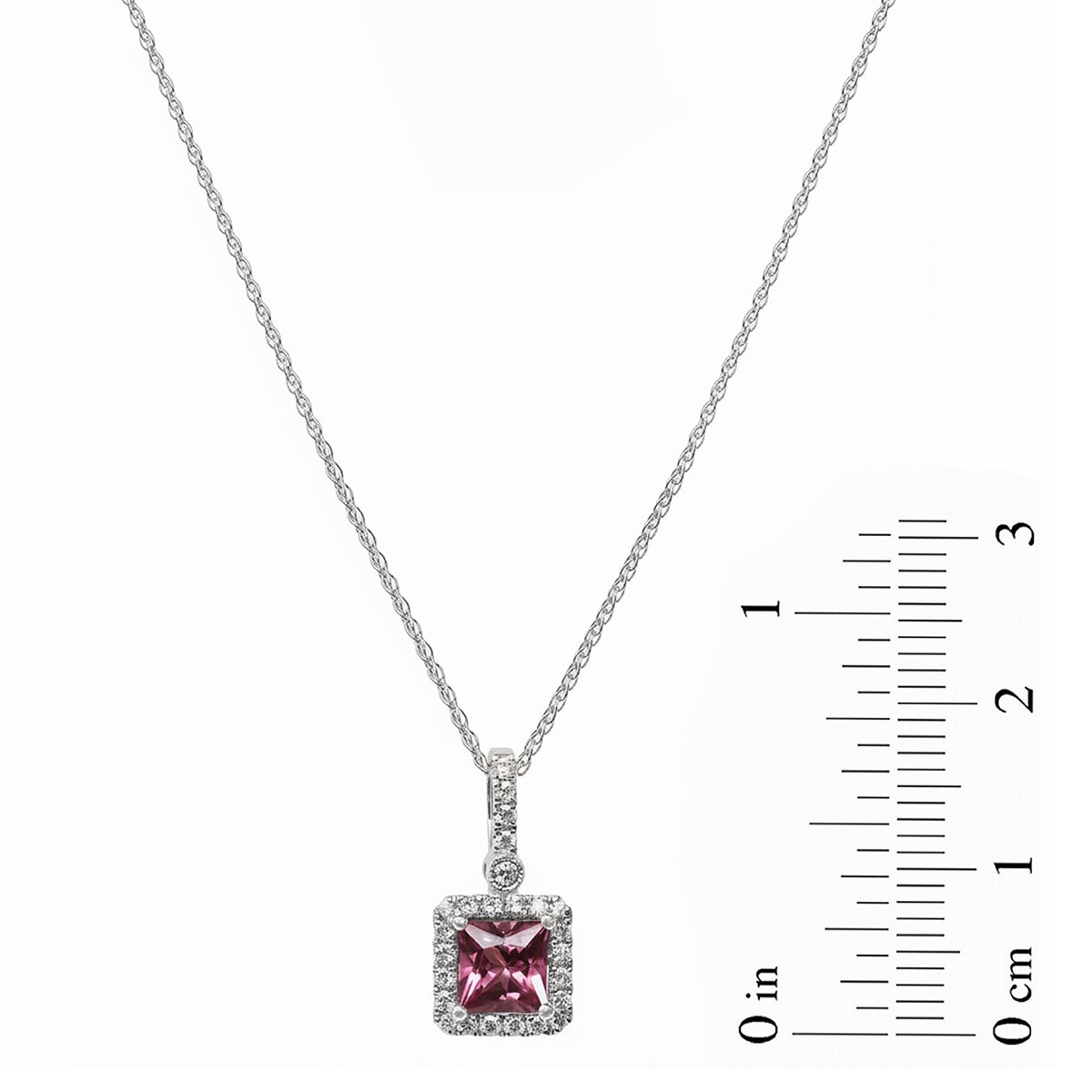 0.13克拉 粉碧璽石鑽石項鍊 VS2/I 0.13克拉 粉碧璽石鑽石項鍊 VS2/I