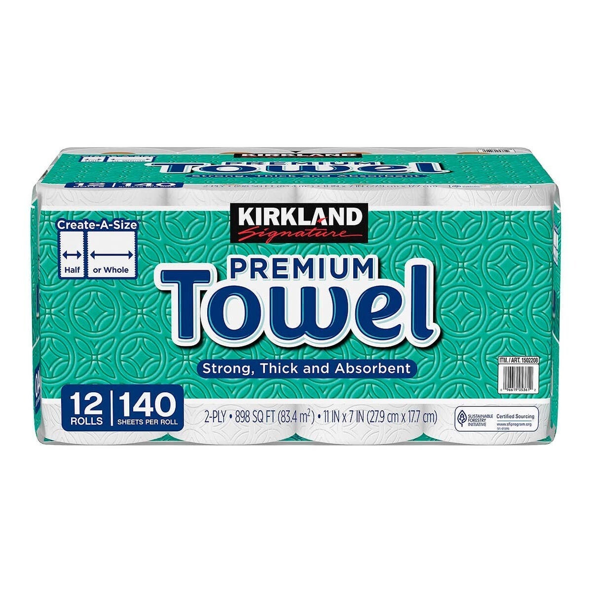 Kirkland Signature 科克蘭隨意撕特級廚房紙巾140張x 12捲 Costco 好市多