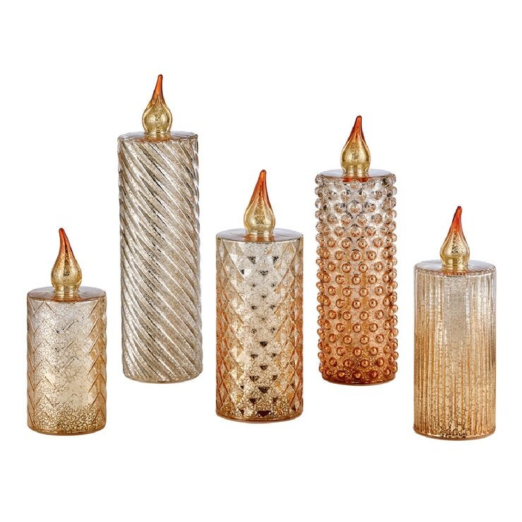 LED 玻璃燭台 5件組 LED 玻璃燭台 5件組
