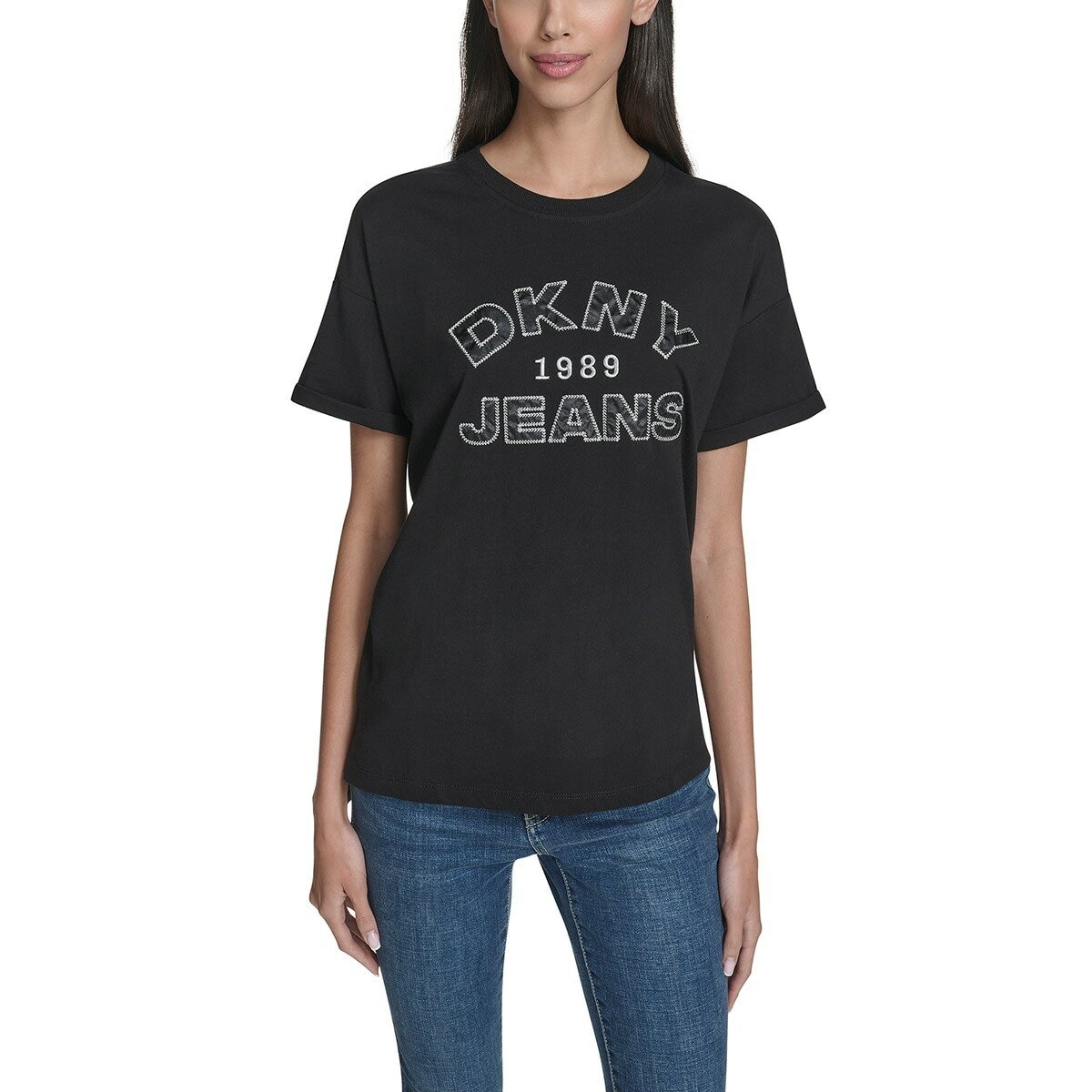 DKNY Jeans 女 Logo 短袖上衣 黑