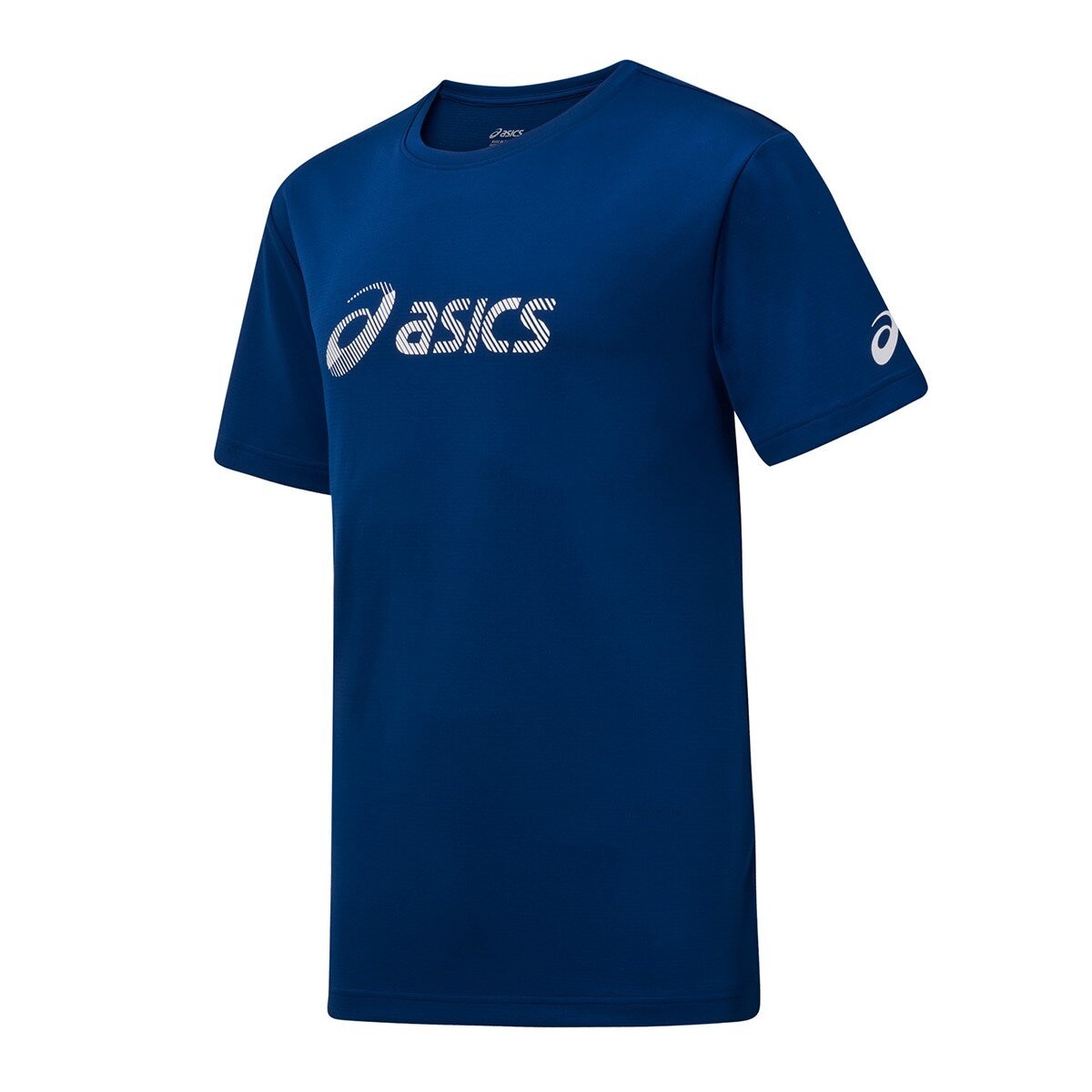 Asics 男短袖運動上衣 深藍色 S