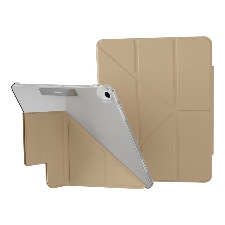 MAGEASY Facet 全方位支架透明背蓋保護套 適用於 2024 iPad Air 13吋 2025 M3 / 2024 M2 奶茶色