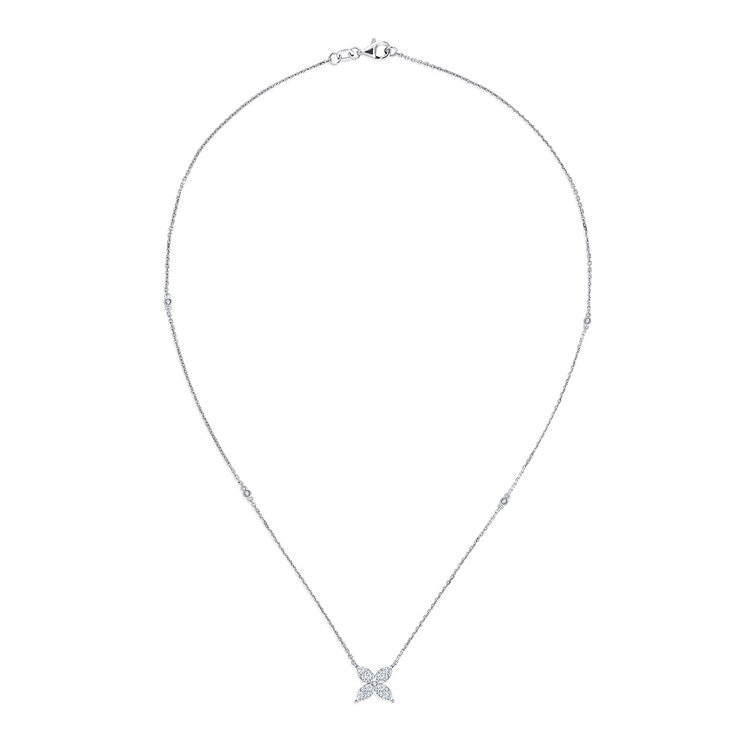 0.50 克拉 14K白K金 圓形鑽石項鍊 VS2/I