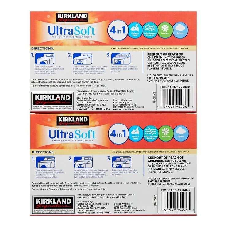 科克蘭 烘衣柔軟去靜電紙 250張 X 2入