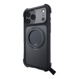 MAGEASY Odyssey Stand M 超軍規防摔磁吸支架手機殼 iPhone 17 Pro Max(皮革午夜) + 鏡頭保護貼Lenz 鈦合金(迷霧鈦) + Vetro 9H 鋼化玻璃保護膜