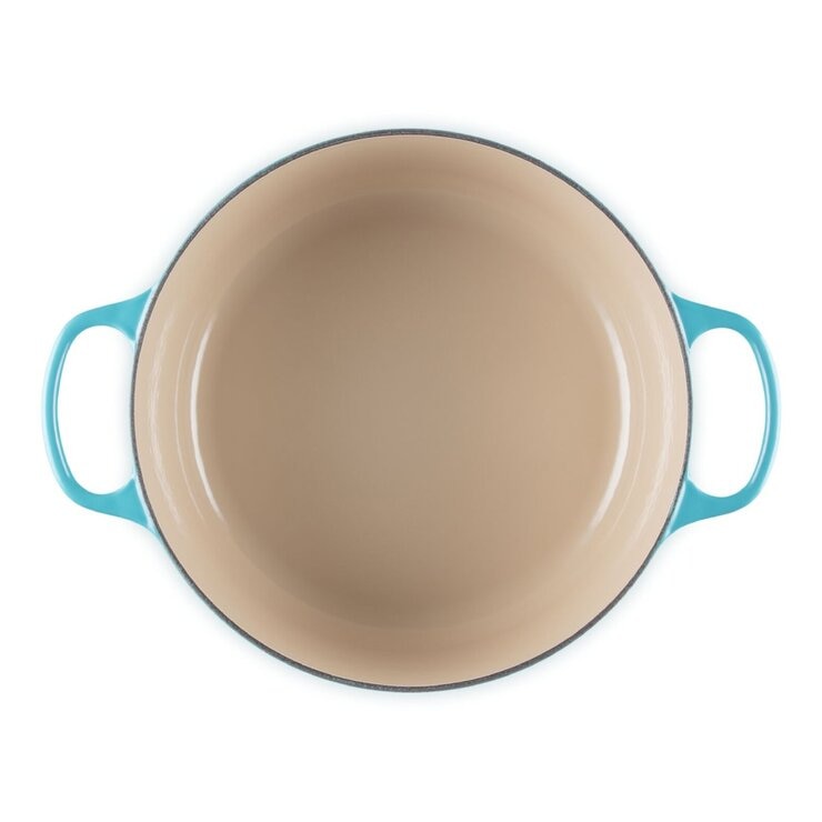 Le Creuset 雙耳圓形鑄鐵鍋 含鋼頭鍋蓋 28公分 加勒比海藍 Le Creuset 雙耳圓形鑄鐵鍋 含鋼頭鍋蓋 28公分 加勒比海藍