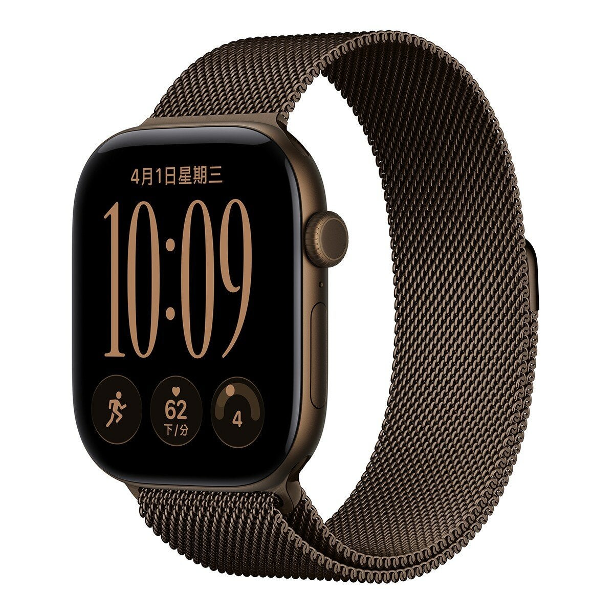 Apple Watch Series 12 (GPS + 行動網路) 46公釐 深古銅色鋁金屬錶殼 深古銅色米蘭式錶環 M/L Apple Watch Series 12 (GPS + 行動網路) 46公釐 深古銅色鋁金屬錶殼 深古銅色米蘭式錶環 M/L