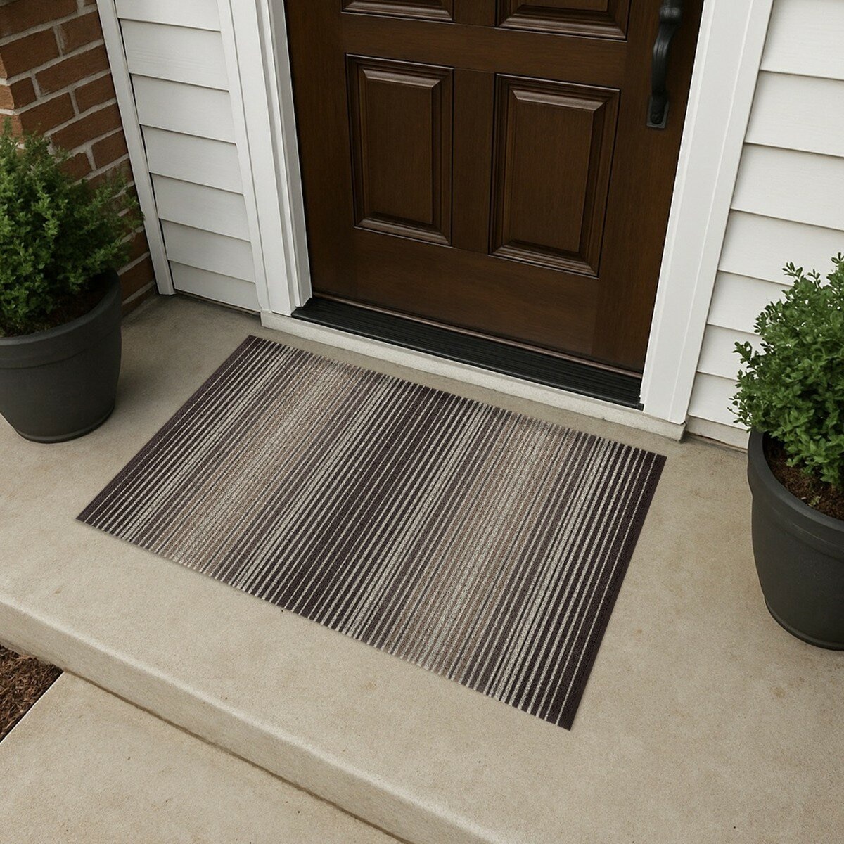 Korhani Studio 條紋地墊 60公分 X 90公分 X 0.7公分 咖