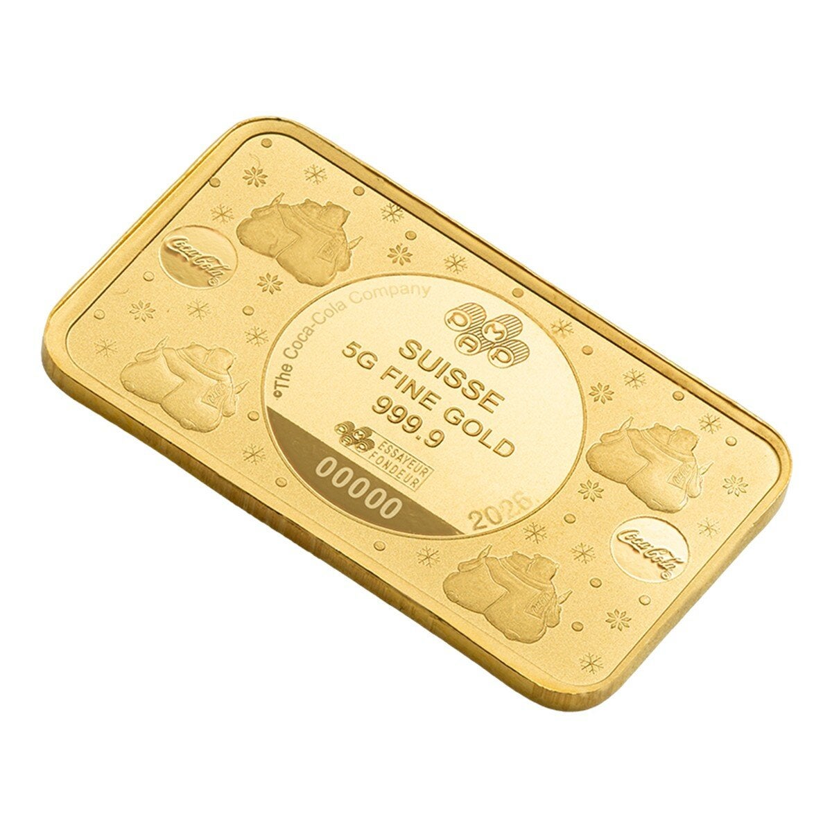 PAMP 可口可樂北極熊 黃金條塊 999.9純金 5公克 PAMP 可口可樂北極熊 黃金條塊 999.9純金 5公克