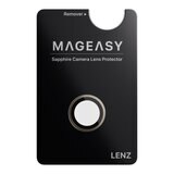 MAGEASY Bright M 不發黃軍規磁吸透明殼 iPhone Air (白磁圈) + 鏡頭保護貼Lenz(沙漠) + Vetro 9H 鋼化玻璃保護膜