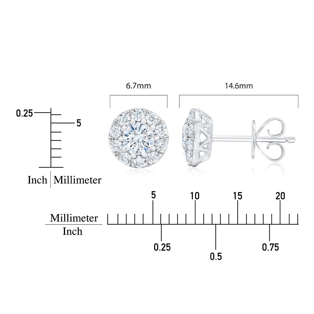 1克拉 14K白K金 圓形鑽石項鍊耳環組 VS2/I 1克拉 14K白K金 圓形鑽石項鍊耳環組 VS2/I