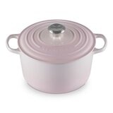 Le Creuset 雙耳圓形鑄鐵深圓鍋 含鋼頭鍋蓋 24公分 貝殼粉