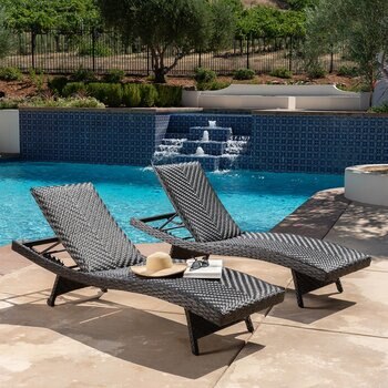 SunVilla 休閒編織躺椅兩入組 深棕